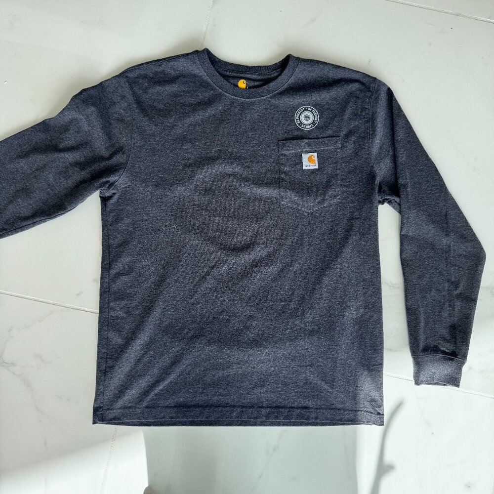 Carhartt Mens Long Sleeve T-Shirt Size Large Gray Grey Casual Outdoor Work Shirt